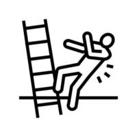 Treppe fallen Mann Unfall Linie Symbol Vektor Illustration