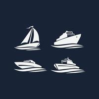 lyx och modern Yacht båt logotyp design vektor