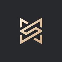 Luxus und modern sm Logo Design vektor