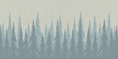 abstrakt Wald Hintergrund mit Tanne Bäume und interessant Textur im Beige Blau Töne, Natur, Landschaft. immergrün Nadelbaum Bäume. Vektor Silhouetten von Bäume.