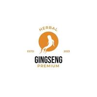 platt ginseng logotyp ört- för medicin vektor naturlig ört- design illustration aning