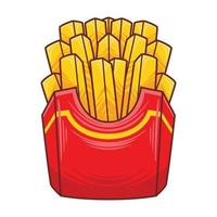 pommes frites illustration i modern platt designstil. vektor