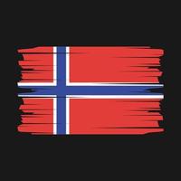 Pinselvektor mit Norwegen-Flagge vektor