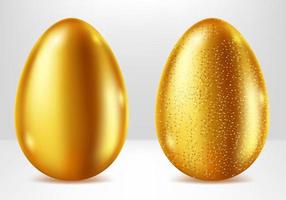 gyllene ägg, påsk metall gåva realistisk vektor