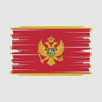 Pinselvektor der montenegro-Flagge vektor