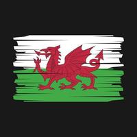 wales flagga borsta vektor