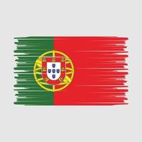 Pinselvektor mit portugiesischer Flagge vektor