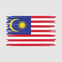 Pinselvektor der malaysischen Flagge vektor