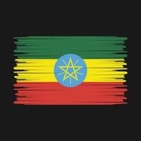Pinselvektor mit Äthiopien-Flagge vektor