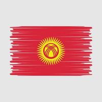 kyrgyzstan flagga borsta vektor