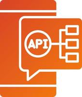 api Integration Symbol Stil vektor