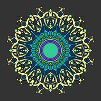 Mandala-dekorative Verzierungs-dunkler Hintergrund-Vektor vektor