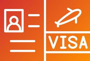 Reise Visa Symbol Stil vektor