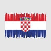 kroatien flagga borsta vektor