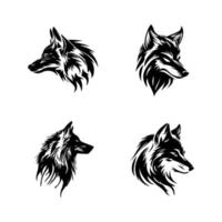 heulen beim das Mond mit unser wütend Wolf Logo Silhouette Sammlung. Hand gezeichnet mit Liebe, diese Abbildungen sind sicher zu hinzufügen ein berühren von Wildheit und Stärke zu Ihre Projekt