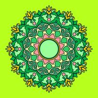 Mandala Dekorativa Ornament Gröna Bakgrund Vector