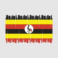 uganda flagga borsta vektor