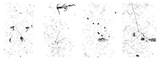 uppsättning av grungy åldrig bedrövad texturer. retro vektor illustration med svart och vit överlägg. eps 10.