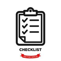 Checkliste Symbol zum Grafik und Netz Design vektor