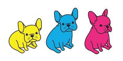 Hund Vektor Französisch Bulldogge Symbol Mops Logo Karikatur Illustration Gekritzel Charakter Pop Kunst