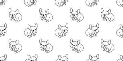 Hund nahtlos Französisch Bulldogge Vektor Muster Mops sitzen isoliert Hintergrund Hintergrund Weiß