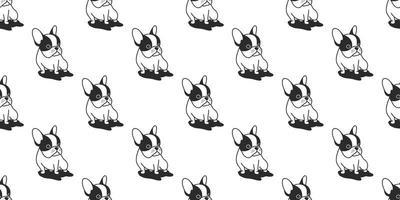 Hund nahtlos Französisch Bulldogge Vektor Muster Mops isoliert Hintergrund Hintergrund Karikatur