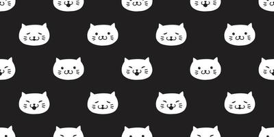 Katze nahtlos Muster Vektor Kätzchen Kopf Symbol isoliert Hintergrund Hintergrund schwarz