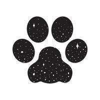 Hund Pfote Vektor Symbol Logo Bulldogge Raum Nacht Himmel Illustration Grafik Karikatur Hintergrund Hintergrund