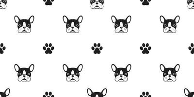 Hund nahtlos Vektor Französisch Bulldogge Muster isoliert Pfote Symbol Hintergrund Hintergrund Illustration Gekritzel