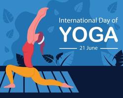 Illustration Vektor Grafik von ein Frau ist Erwärmen hoch, perfekt zum International Tag, International Tag von Yoga, zelebrieren, Gruß Karte, usw.