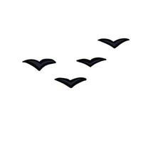 tecknad serie flock av fåglar flygande bort kolla upp mark vektor