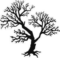 Baum Silhouette ohne Blätter, Hand gezeichnet Illustration Vektor