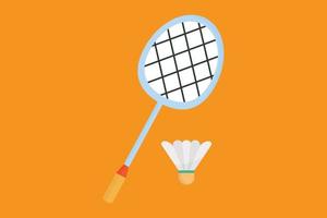 badminton ikon illustration. racket och fjäderboll. ikon relaterad till badminton, sport. platt ikon stil. enkel vektor design redigerbar