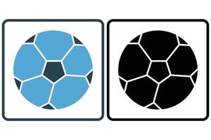fotboll ikon illustration. ikon relaterad till sport. fast ikon stil. enkel vektor design redigerbar