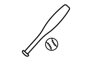 Baseball Symbol Illustration. Symbol verbunden zu Sport. Gliederung Symbol Stil. einfach Vektor Design editierbar