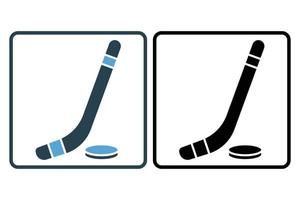 hockey ikon illustration. ikon relaterad till sport. fast ikon stil. enkel vektor design redigerbar