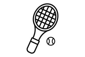 Tennis Symbol Illustration. Symbol verbunden zu Sport. Gliederung Symbol Stil. einfach Vektor Design editierbar