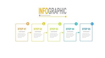 5 Schritte Rechteck Infografik einfach Vorlage Geschäft Daten Illustration vektor