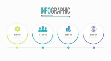 Infografik Vorlage 4 Schritte kreisförmig Diagramm Geschäft Daten einfach Illustration vektor