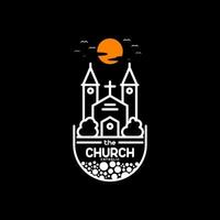retro kyrka logotyp vektor