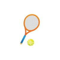 söt rolig tennis racket och en tennis boll tecknad serie söt karaktär ikon isolerat vektor
