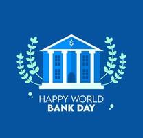 social media baner posta tempel med värld Bank dag tema vektor