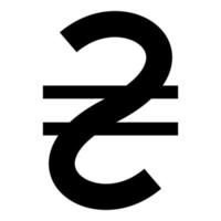 hryvnian uah symbol pengar ukraina ukrainska valuta tecken ikon svart Färg vektor illustration bild platt stil