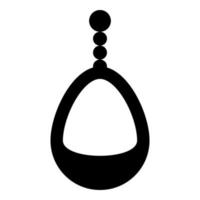 Ohrring Schmuck Anhänger Ohrringe Luxus Bijou kostbar Stein Bijouterie Schmuck Verschönerung Symbol schwarz Farbe Vektor Illustration Bild eben Stil