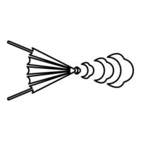 Balg Schmied Wind Jahrgang Kontur Gliederung Linie Symbol schwarz Farbe Vektor Illustration Bild dünn eben Stil