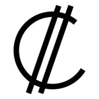 Doppelpunkt Zeichen Währung Symbol Costa Rican salvadoran Geld crc Symbol schwarz Farbe Vektor Illustration Bild eben Stil