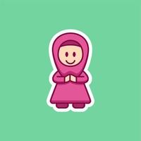 süß Muslim Frau Karikatur vektor