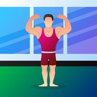 Muskulöse Bodybuilder-Zeichentrickfilm-Figuren vektor