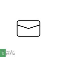 Email Briefumschlag Symbol. einfach Gliederung Stil. Nachricht, Post, Brief, Kommunikation Konzept. dünn Linie Symbol. Vektor Illustration Design auf Weiß Hintergrund. eps 10.