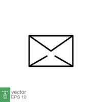 Email Briefumschlag Symbol. einfach Gliederung Stil. Nachricht, Post, Brief, Kommunikation Konzept. dünn Linie Symbol. Vektor Illustration Design auf Weiß Hintergrund. eps 10.